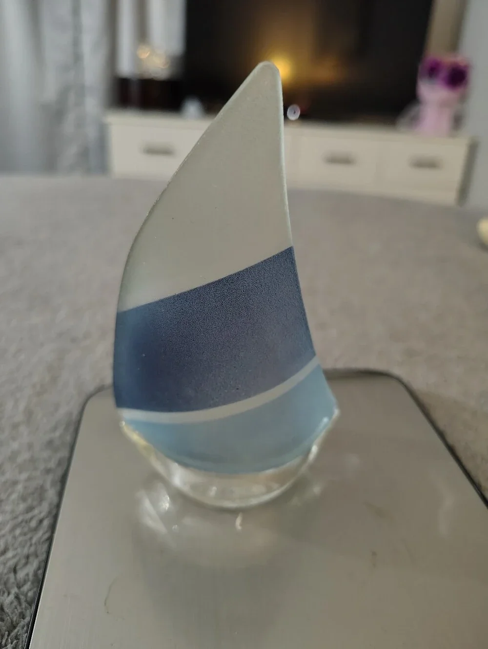 This Is A Tea Light Sailboat In Pretty Frosted Colors